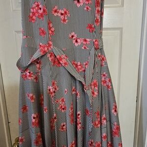 Calvin Klein Black and Pink Asymmetrical Dress